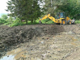 Construction of Viewfield community wetland, Spring 2004